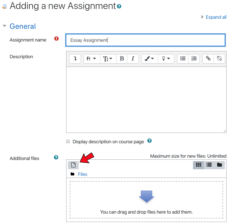 how to create assignment on moodle